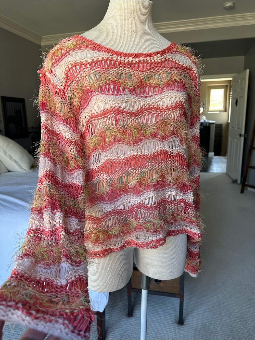 J. Jill open-knit spring sweater, size large